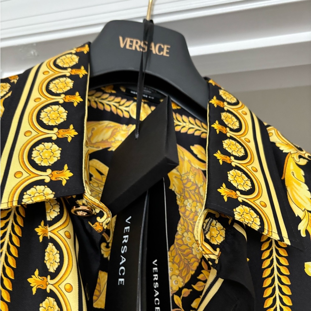Versace Black Silk Informal Shirt - Picture 4 of 5